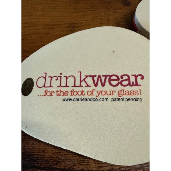 CarrieandCo Flip Flop Drink Coasters - Set Of 3 Flip Flop Drinkwear For Glasses - Picture 3 of 13